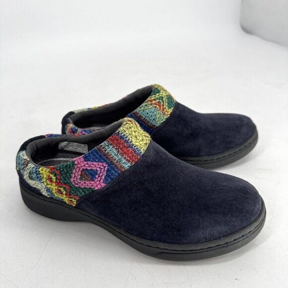 Dansko Eartha Size 6  /36 Purple Suede Knit Trim Cuff Slip On Mule Clogs - Picture 1 of 8